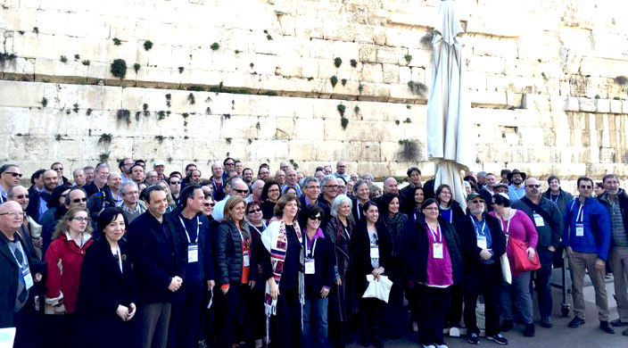 Reform Rabbis Gathered at the Kotel's Egalitarian Plaza